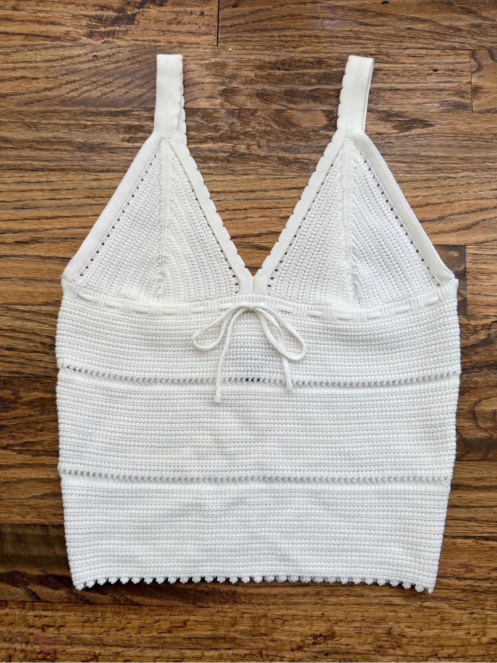 BEVERLY & BECK Crochet White Tank Top